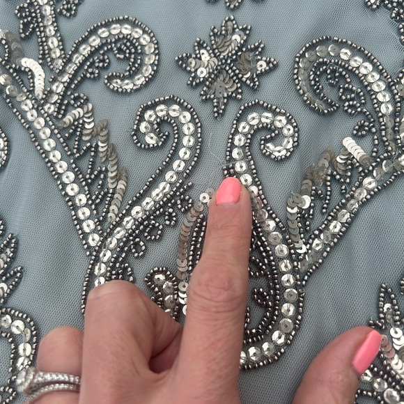 Adrianna Papell Embellished Sequined Sleeveless Sheath Dress Size 14 Beaded - Picture 13 of 16